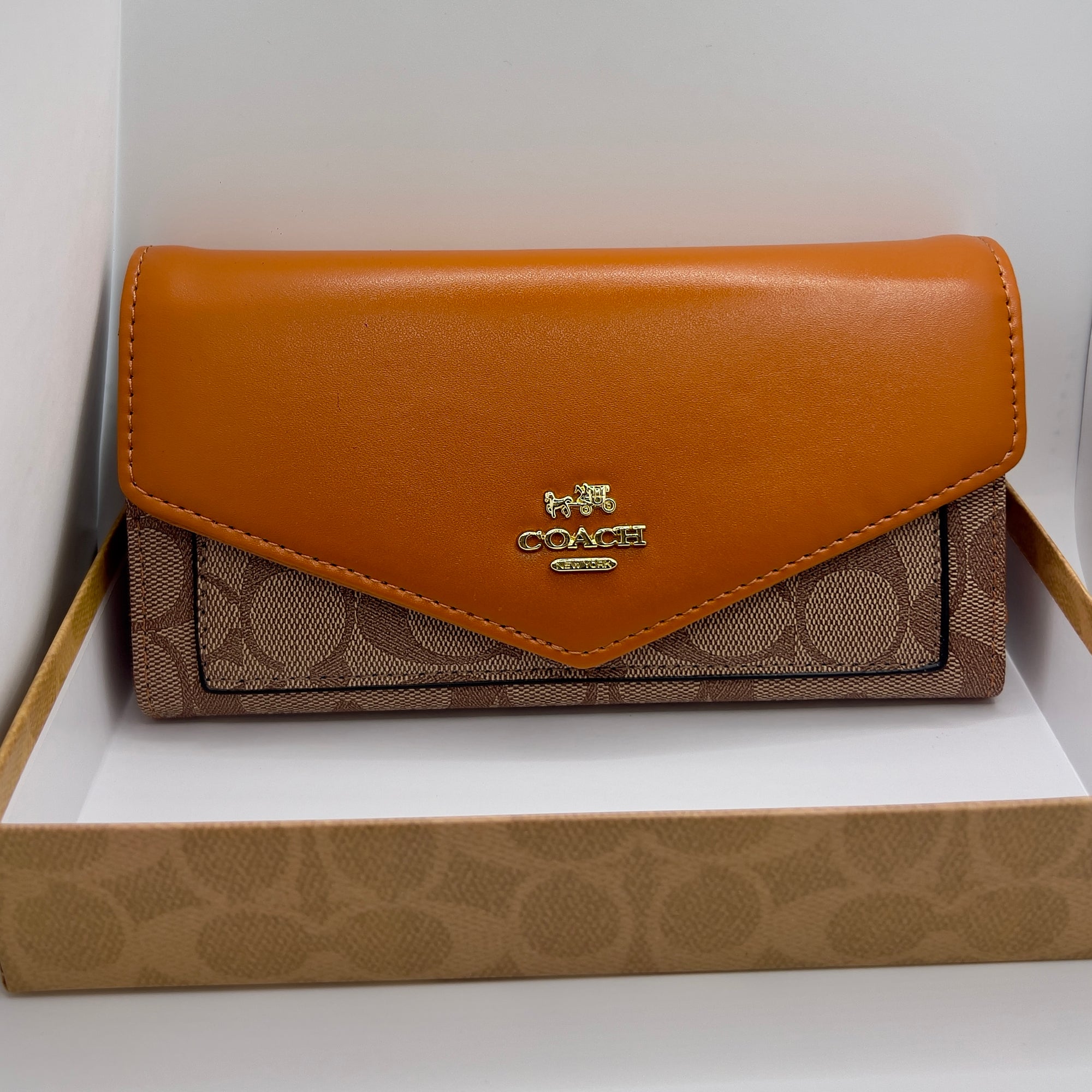 PORTE FEUILLE COACH MARRON