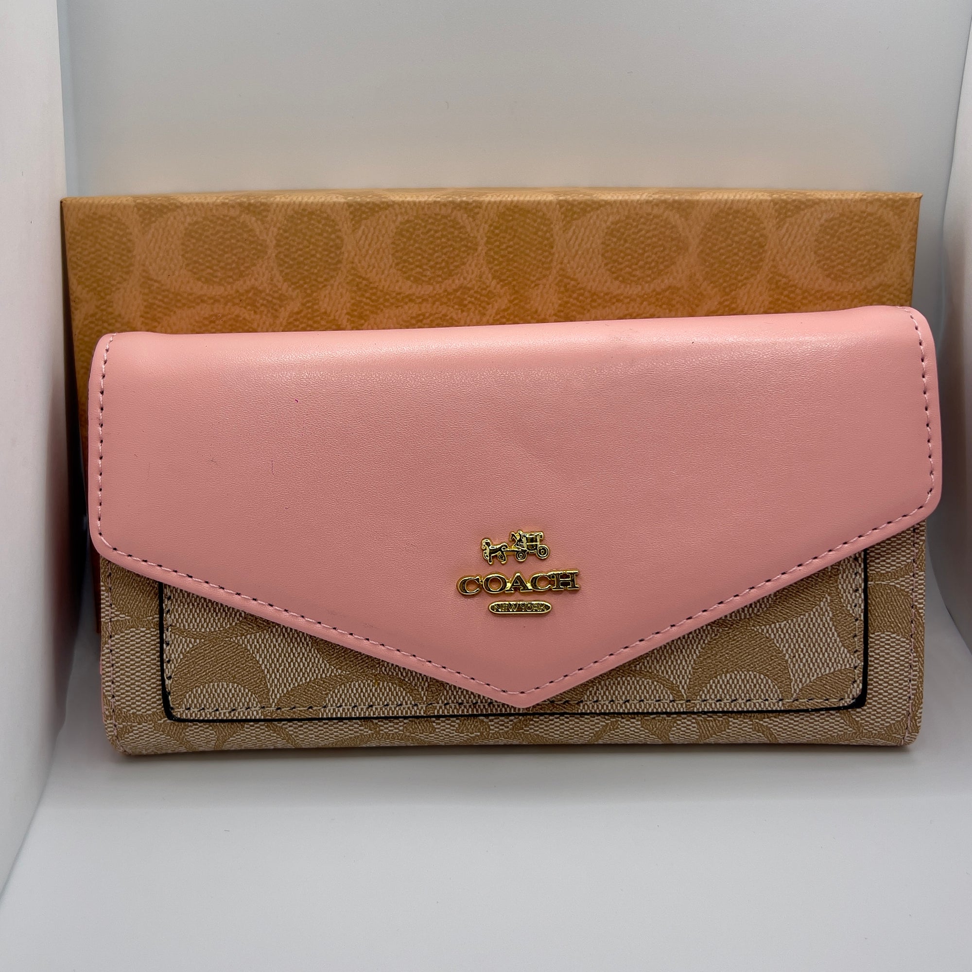 PORTE FEUILLE COACH ROSE